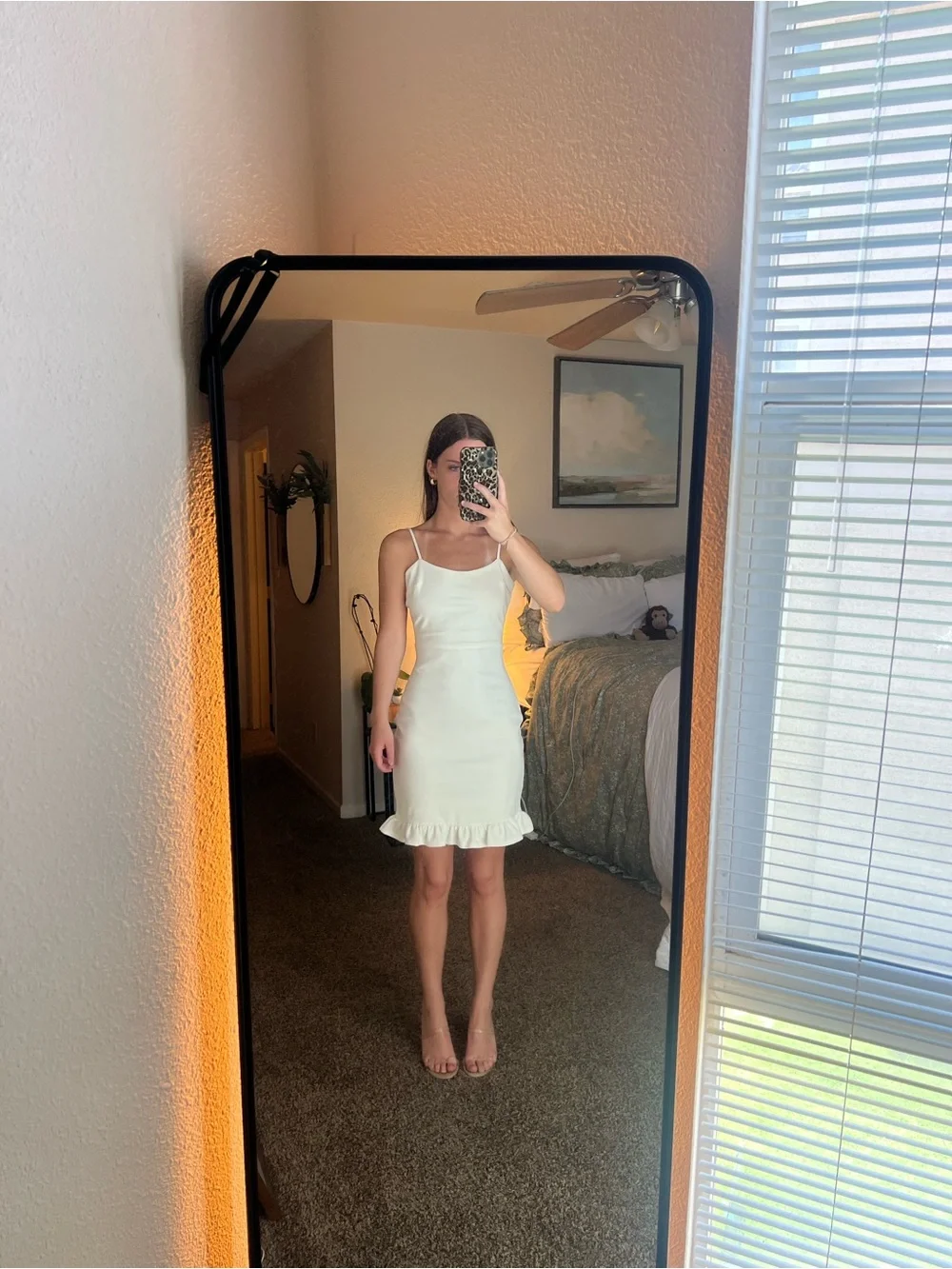 Lulu's Cream Ruffle-Hem Slip Mini Dress - Picture 1 of 5